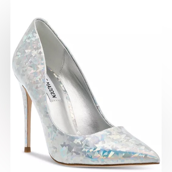 Steve Madden Silver Holographic Heels - Picture 2 of 8